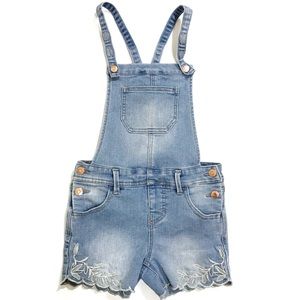 Cat & Jack Girls Scalloped Hem Overalls